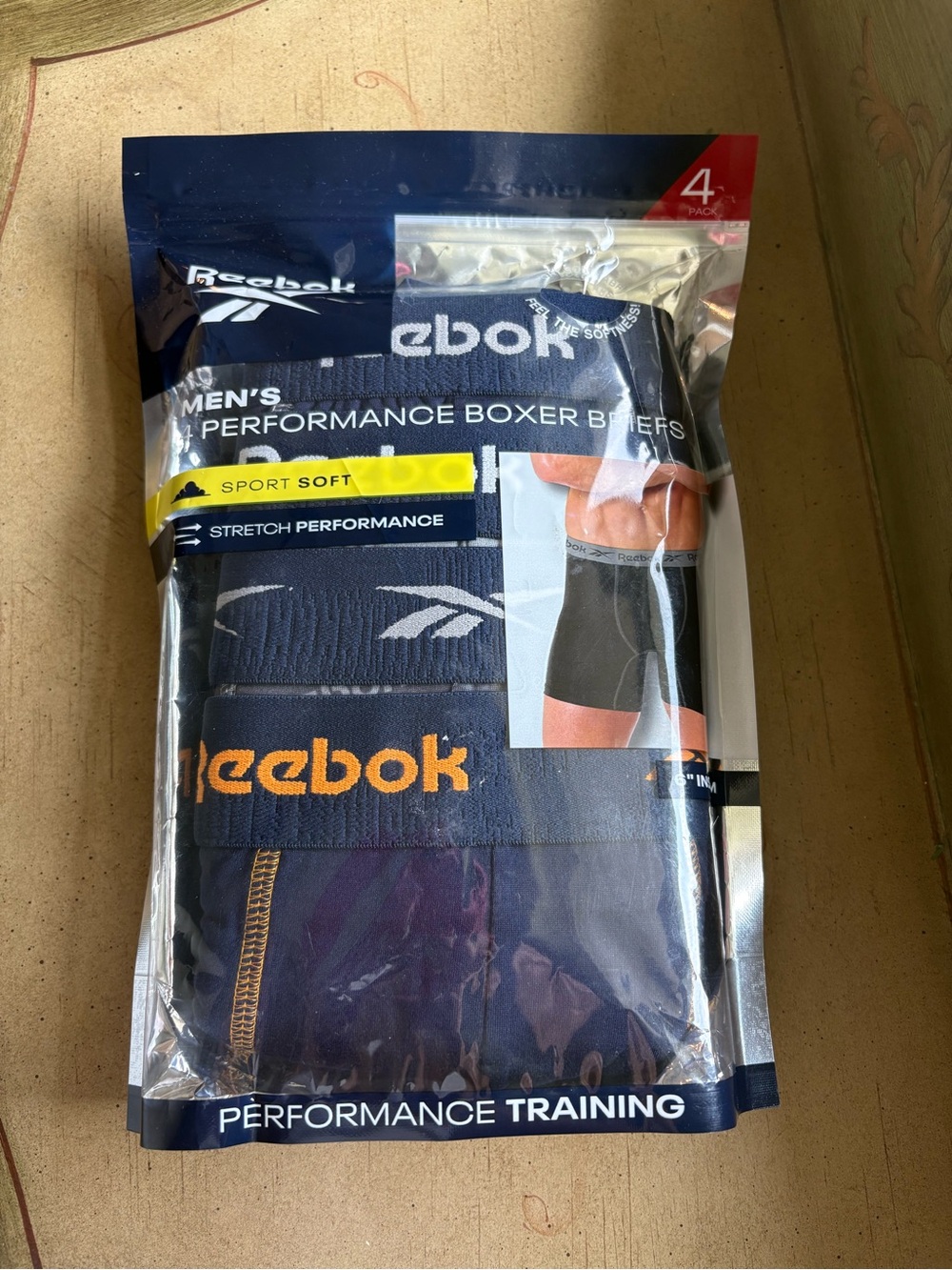 REEBOK men's performance training boxer briefs sport soft S